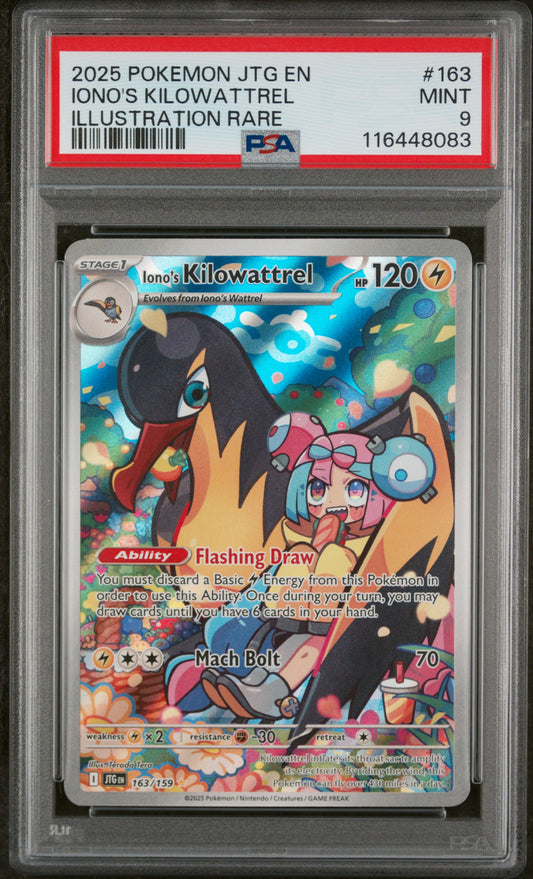2025 Pokemon Jtg En-Journey Together #163 Iono'S Kilowattrel PSA 9