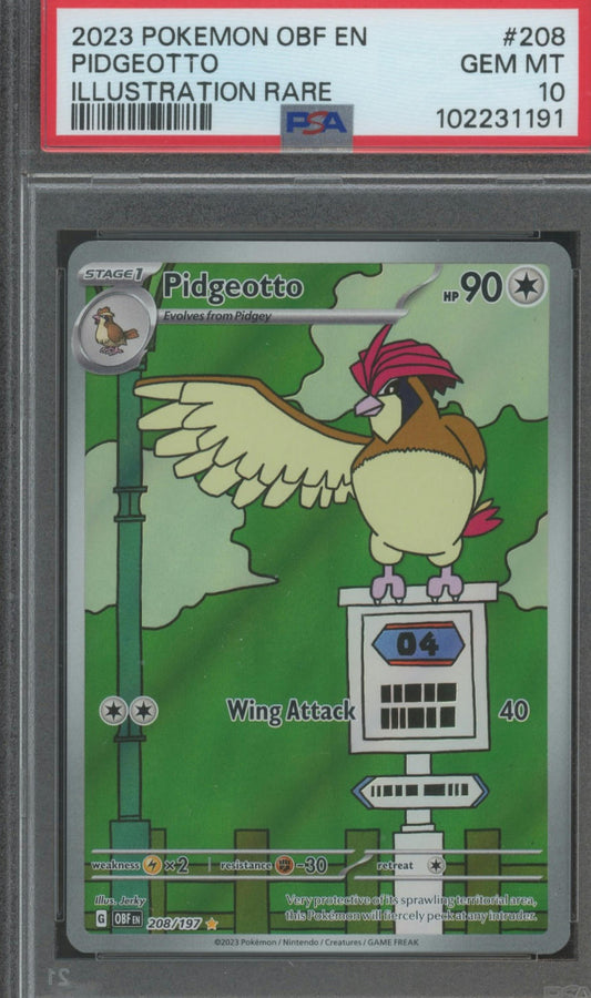 2023 Pokemon Obf En-Obsidian Flames #208 Pidgeotto PSA 10