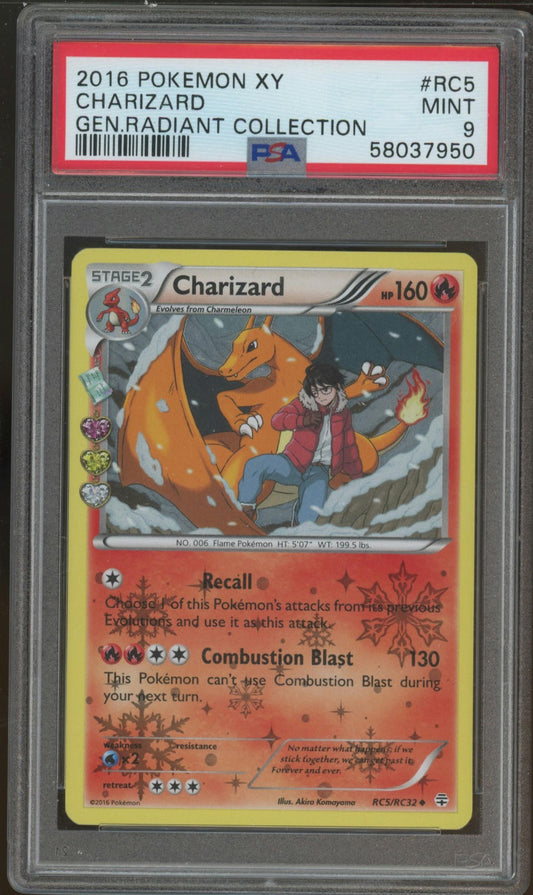 2016 Pokemon Xy Generations Radiant Collection #RC5 Charizard PSA 9