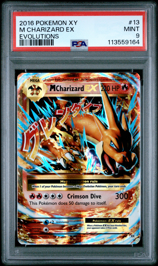 M Charizard EX 13/108 Evolutions Pokemon PSA 9