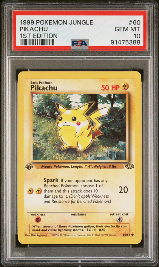 Pikachu 60/64 1st Edition Jungle Pokemon PSA 10