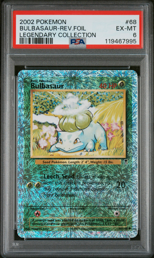 2002 Pokemon Legendary Collection #68 Bulbasaur-Rev.Foil PSA 6