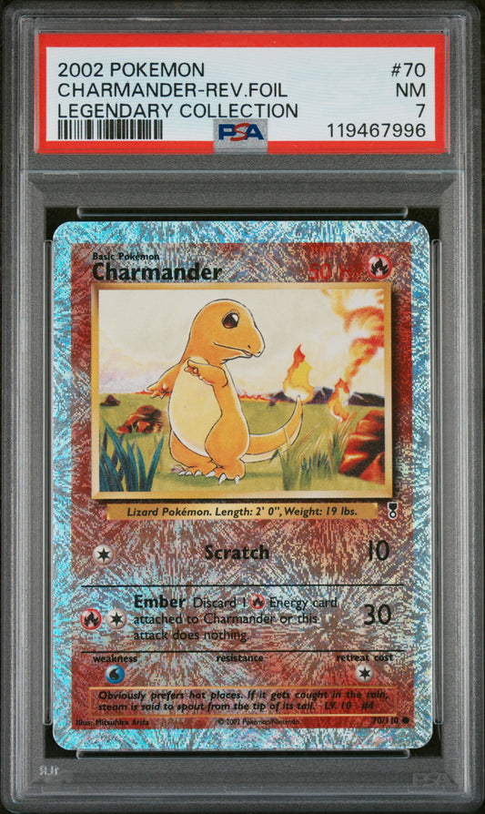 2002 Pokemon Legendary Collection #70 Charmander-Rev.Foil PSA 7