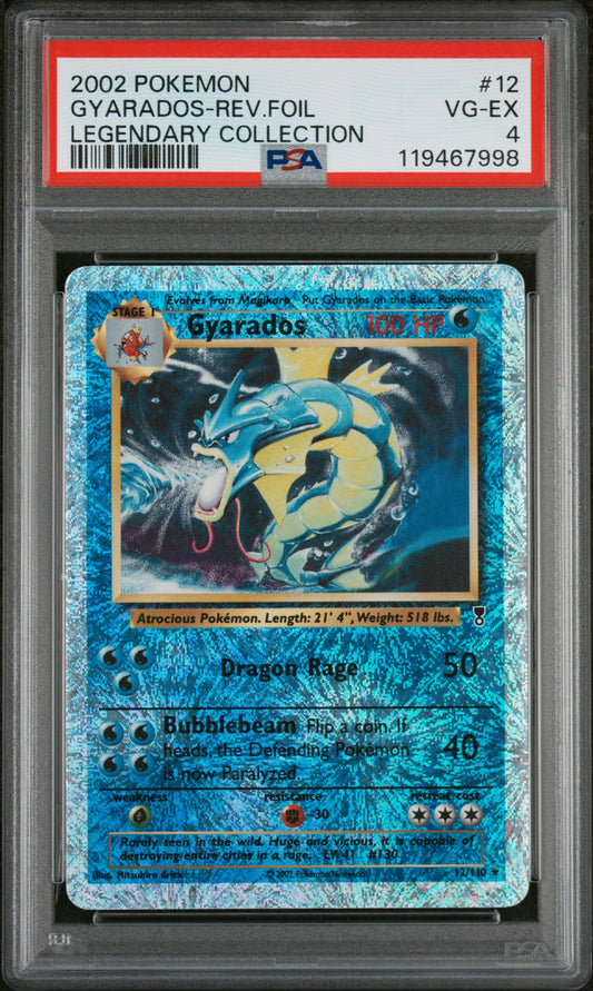 2002 Pokemon Legendary Collection #12 Gyarados-Rev.Foil PSA 4