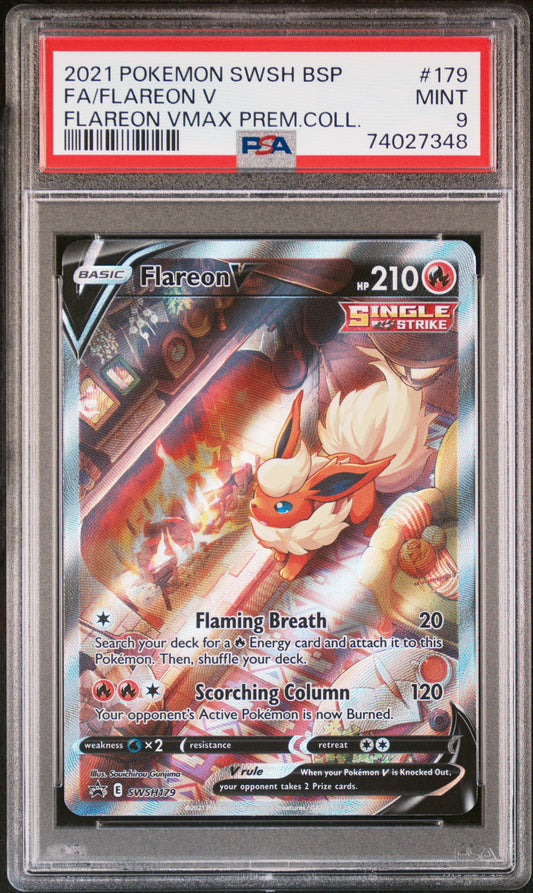 2021 Pokemon Swsh Black Star Promo #179 Fa/Flareon V PSA 9