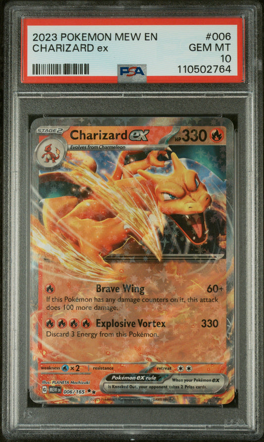 2023 Pokemon Mew En-151 #006 Charizard Ex PSA 10