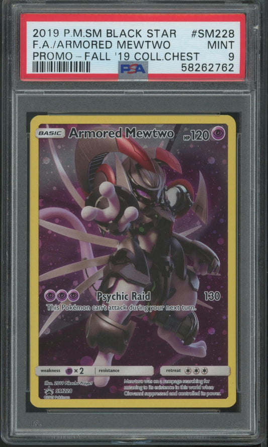 2019 Pokemon Sm Black Star Promo #SM228 Fa/Armored Mewtwo PSA 9