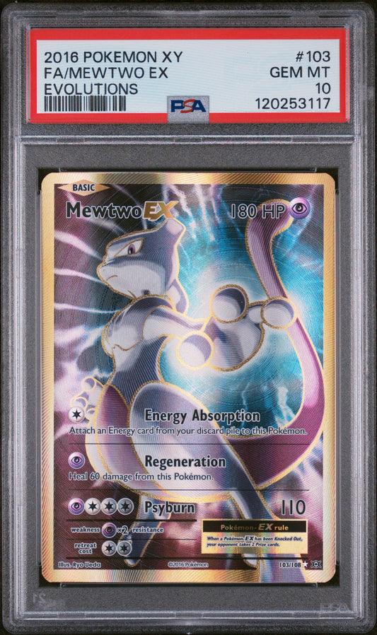 2016 Pokemon Xy Evolutions #103 Fa/Mewtwo Ex PSA 10