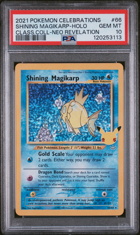 2021 Pokemon Celebrations Classic Collection #66 Shining Magikarp-Holo PSA 10