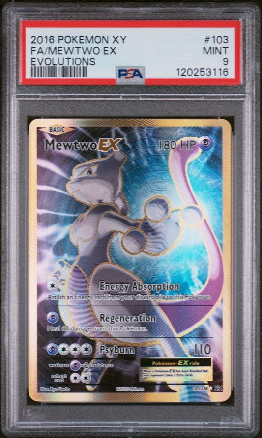 2016 Pokemon Xy Evolutions #103 Fa/Mewtwo Ex PSA 9