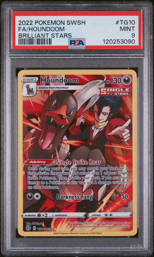 2022 Pokemon Sword & Shield Brilliant Stars #TG10 Fa/Houndoom PSA 9