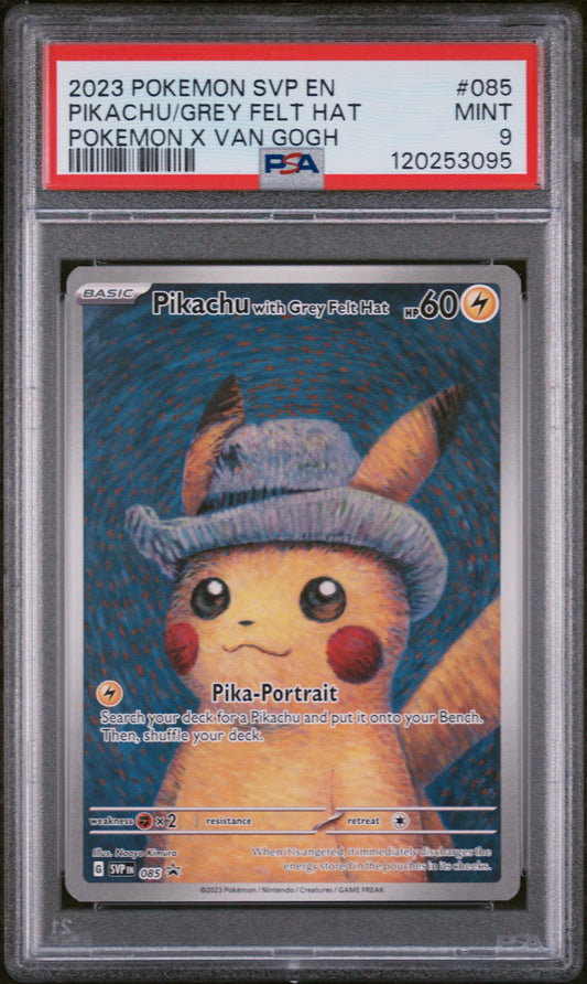 2023 Pokemon Svp En-Sv Black Star Promo #085 Pikachu/Grey Felt Hat PSA 9