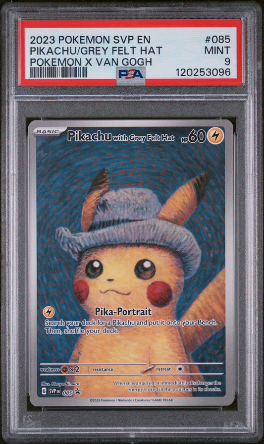 2023 Pokemon Svp En-Sv Black Star Promo #085 Pikachu/Grey Felt Hat PSA 9