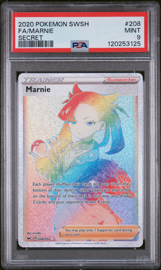 2020 Pokemon Sword & Shield #208 Fa/Marnie PSA 9