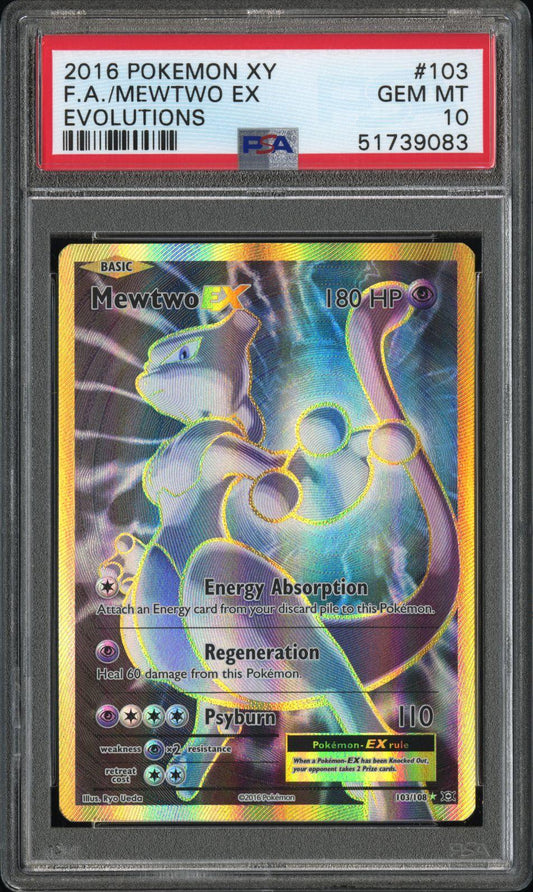 2016 Pokemon Xy Evolutions #103 Fa/Mewtwo Ex PSA 10