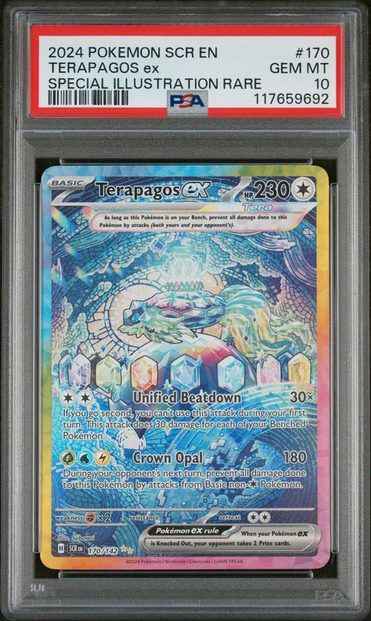 2024 Pokemon Scr En-Stellar Crown #170 Terapagos Ex PSA 10