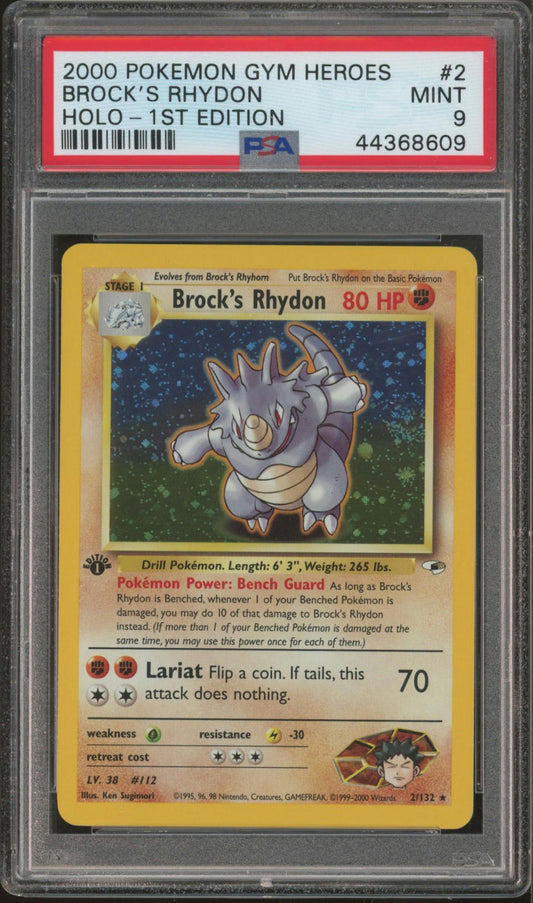 2000 Pokemon Gym Heroes #2 Brock'S Rhydon PSA 9
