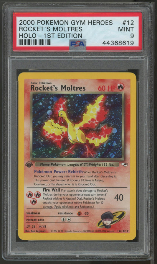 2000 Pokemon Gym Heroes #12 Rocket'S Moltres PSA 9