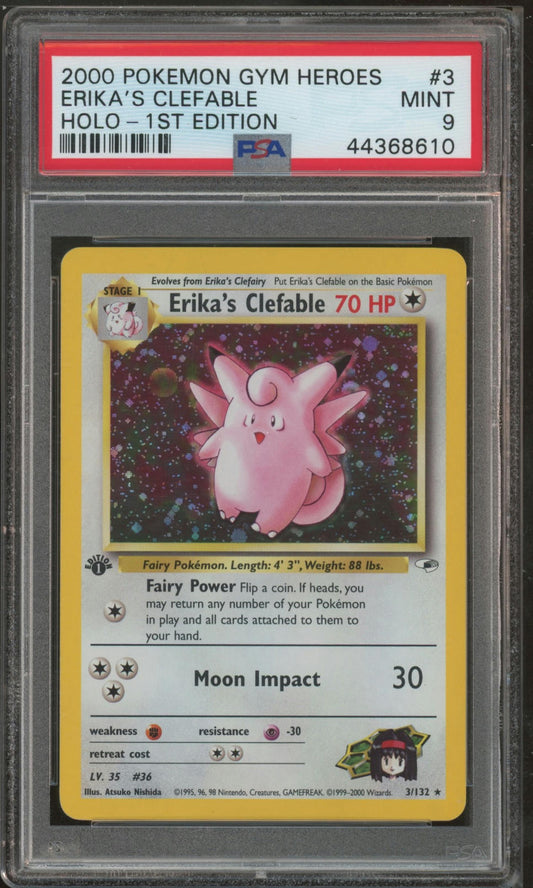 2000 Pokemon Gym Heroes #3 Erika'S Clefable PSA 9