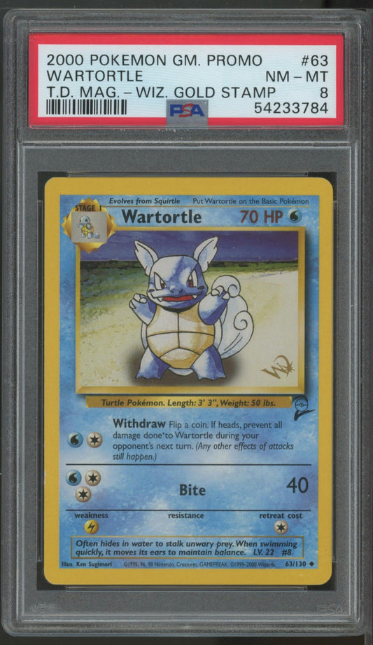2000 Pokemon Game Promo #63 Wartortle PSA 8