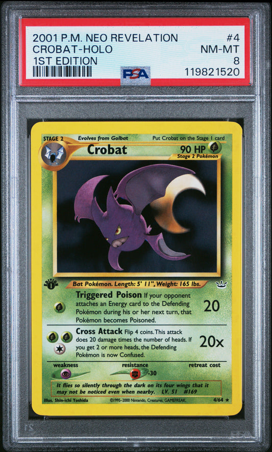 2001 Pokemon Neo Revelation #4 Crobat-Holo PSA 8