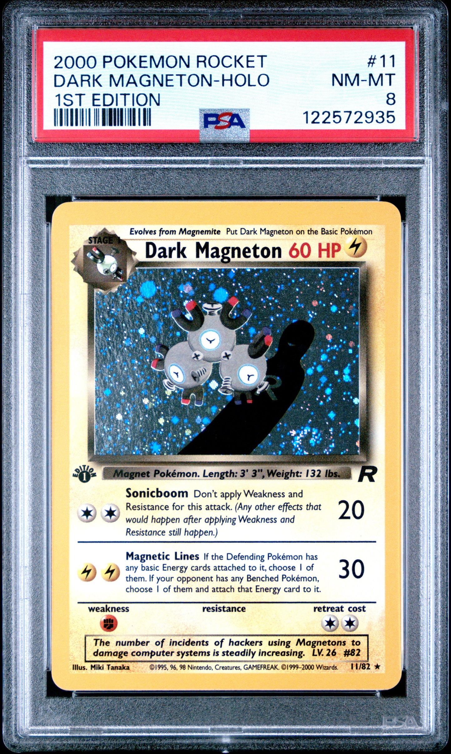 2000 Pokemon Rocket #11 Dark Magneton-Holo PSA 8