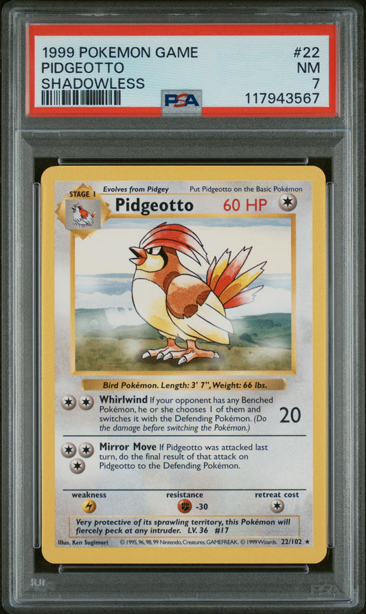1999 Pokemon Game #22 Pidgeotto PSA 7