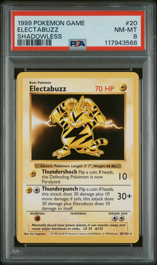 1999 Pokemon Game #20 Electabuzz PSA 8