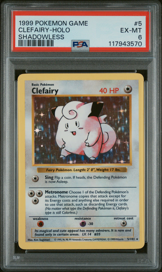 1999 Pokemon Game #5 Clefairy-Holo PSA 6