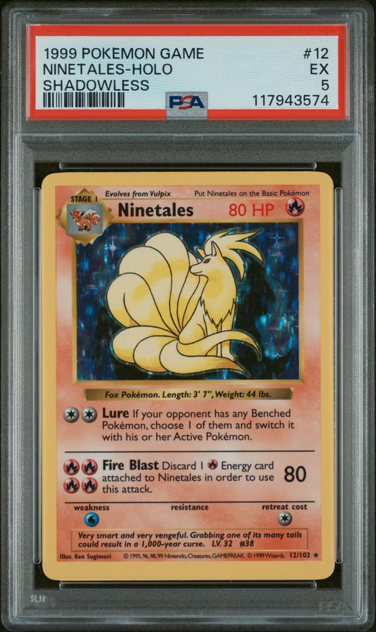 1999 Pokemon Game #12 Ninetales-Holo PSA 5