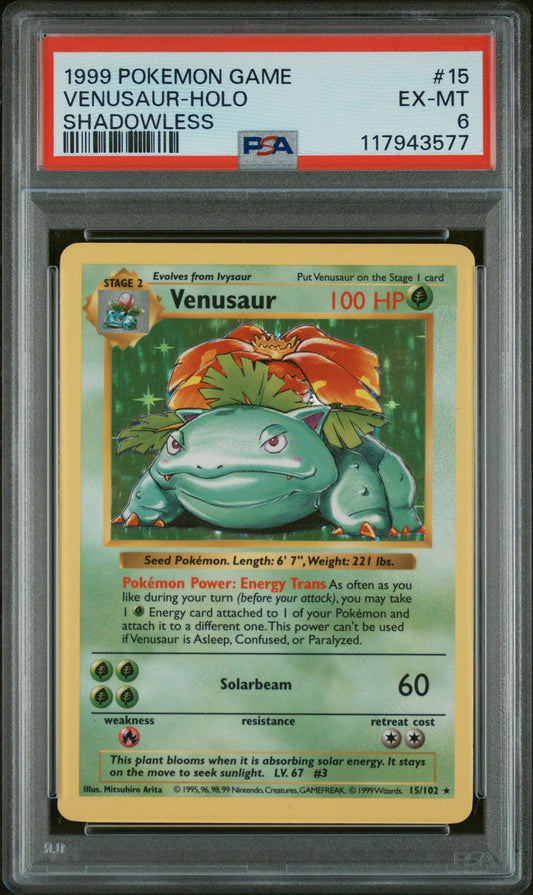 1999 Pokemon Game #15 Venusaur-Holo PSA 6