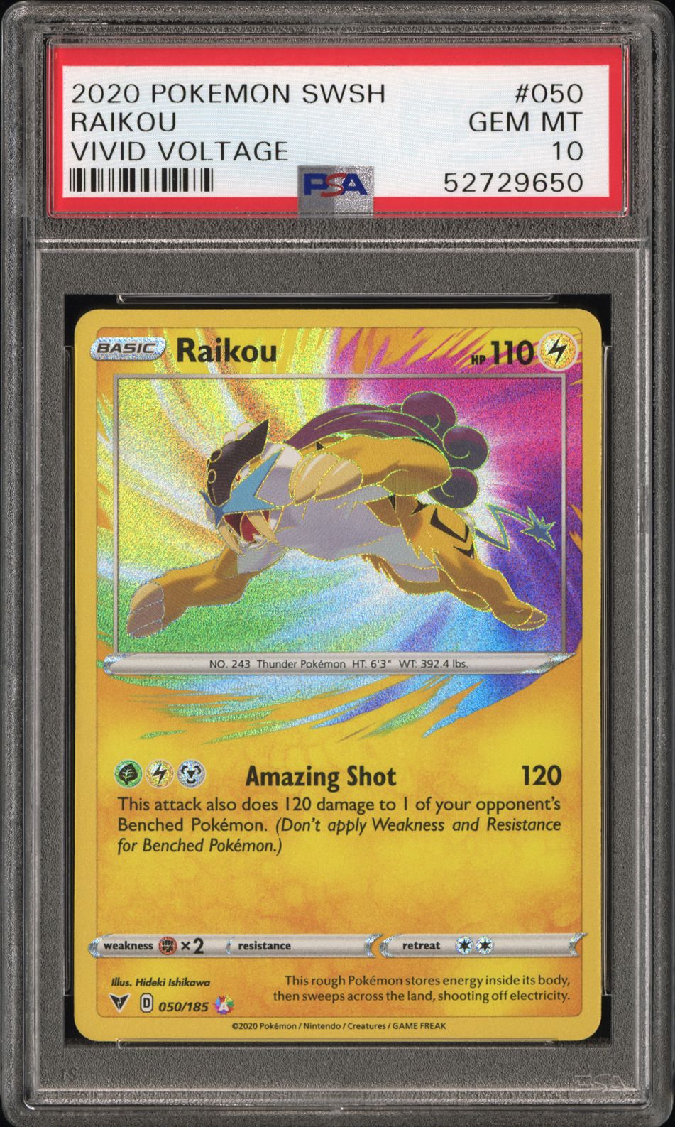 Raikou 050/185 Vivid Voltage Pokemon PSA 10