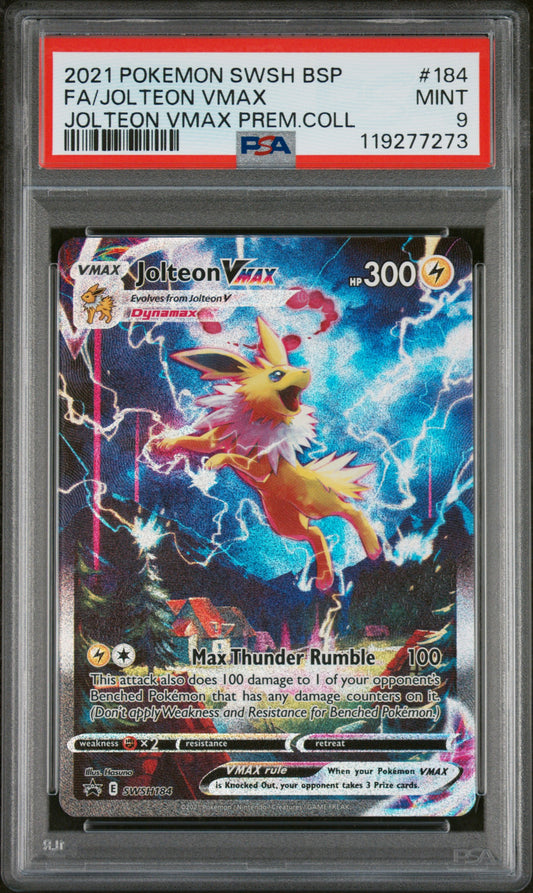 2021 Pokemon Swsh Black Star Promo #184 Fa/Jolteon Vmax PSA 9