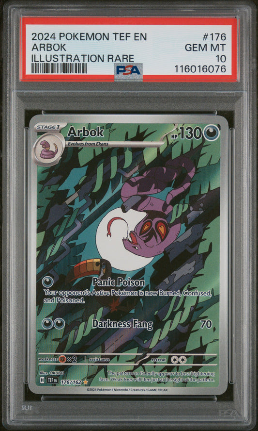 2024 Pokemon Tef En-Temporal Forces #176 Arbok PSA 10