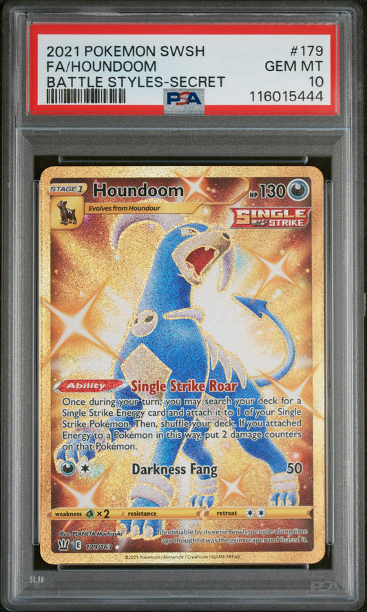 2021 Pokemon Sword & Shield Battle Styles #179 Fa/Houndoom PSA 10