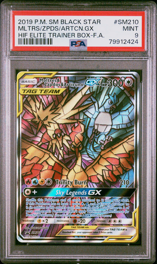 2019 Pokemon Sm Black Star Promo #SM210 Mltrs/Zpds/Artcn.Gx PSA 9