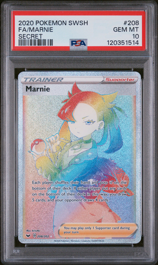 2020 Pokemon Sword & Shield #208 Fa/Marnie PSA 10