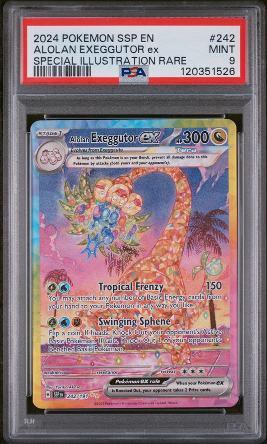 2024 Pokemon Ssp En-Surging Sparks #242 Alolan Exeggutor Ex PSA 9