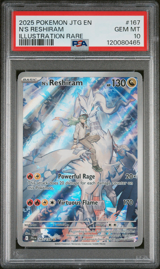 2025 Pokemon Jtg En-Journey Together #167 N'S Reshiram PSA 10