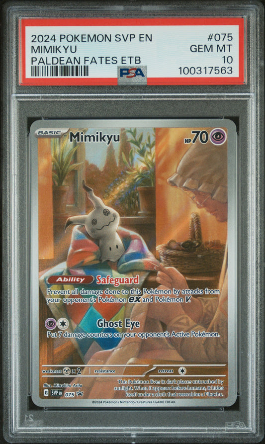 2024 Pokemon Svp En-Sv Black Star Promo #075 Mimikyu PSA 10