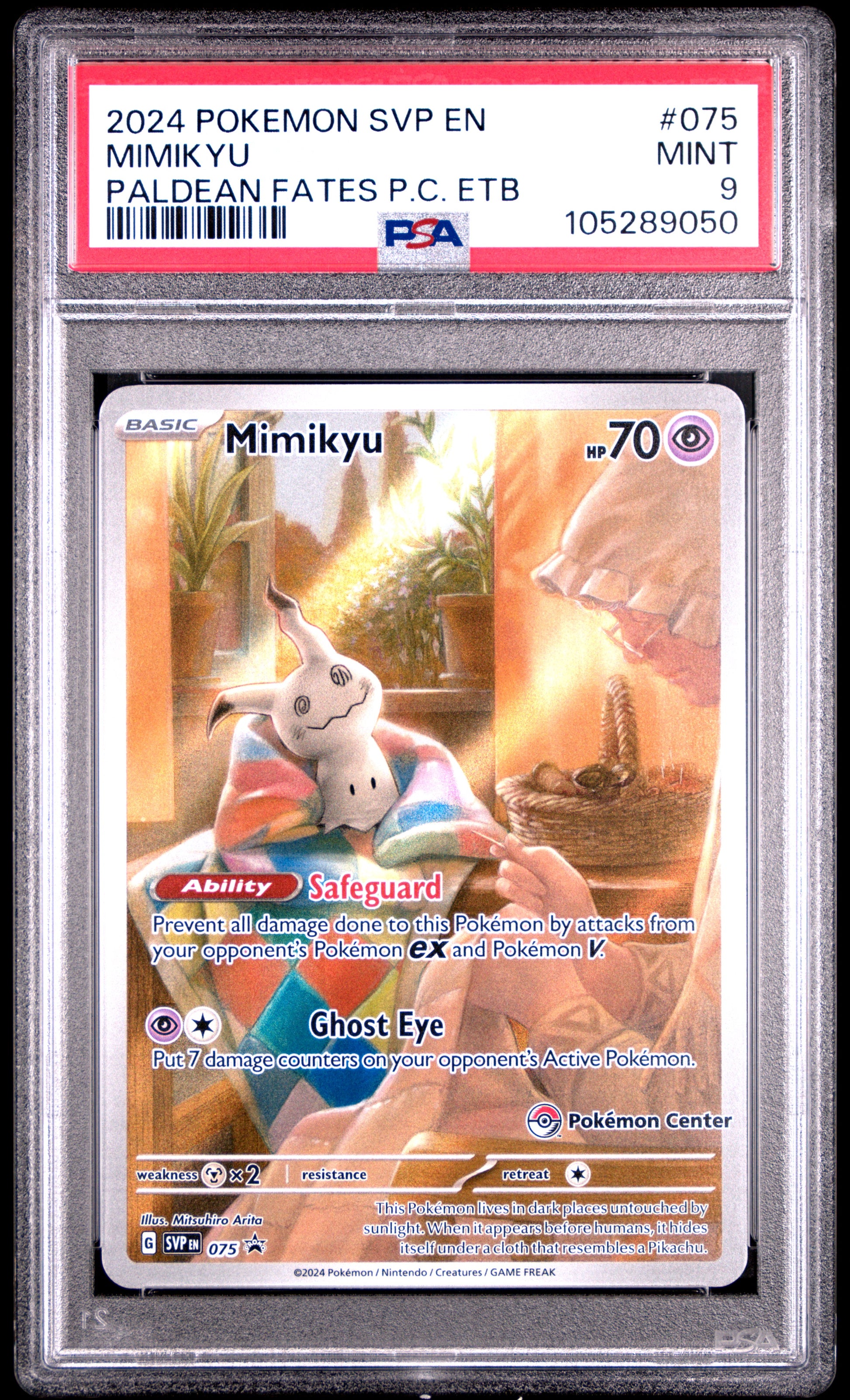 2024 Pokemon Svp En-Sv Black Star Promo #075 Mimikyu PSA 9