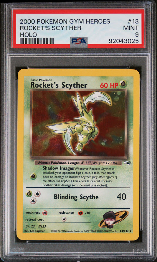 2000 Pokemon Gym Heroes #13 Rocket'S Scyther PSA 9