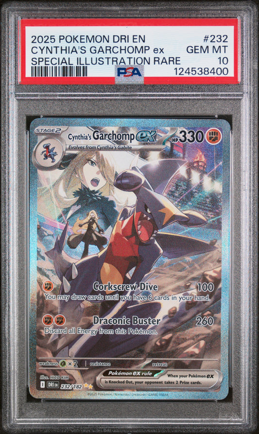 2025 Pokemon Dri En-Destined Rivals #232 Cynthia'S Garchomp Ex PSA 10