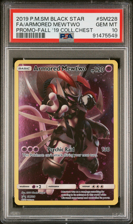 2019 Pokemon Sm Black Star Promo #SM228 Fa/Armored Mewtwo PSA 10