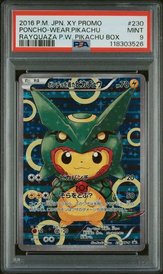 2016 Pokemon Japanese Xy Promo #230 Poncho-Wear.Pikachu PSA 9