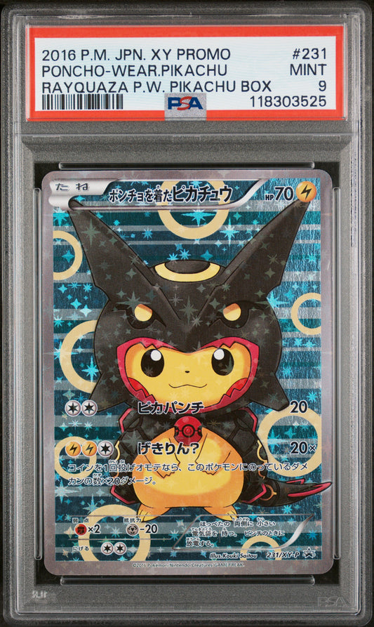 2016 Pokemon Japanese Xy Promo #231 Poncho-Wear.Pikachu PSA 9