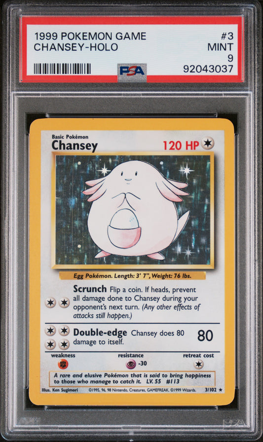 1999 Pokemon Game #3 Chansey-Holo PSA 9