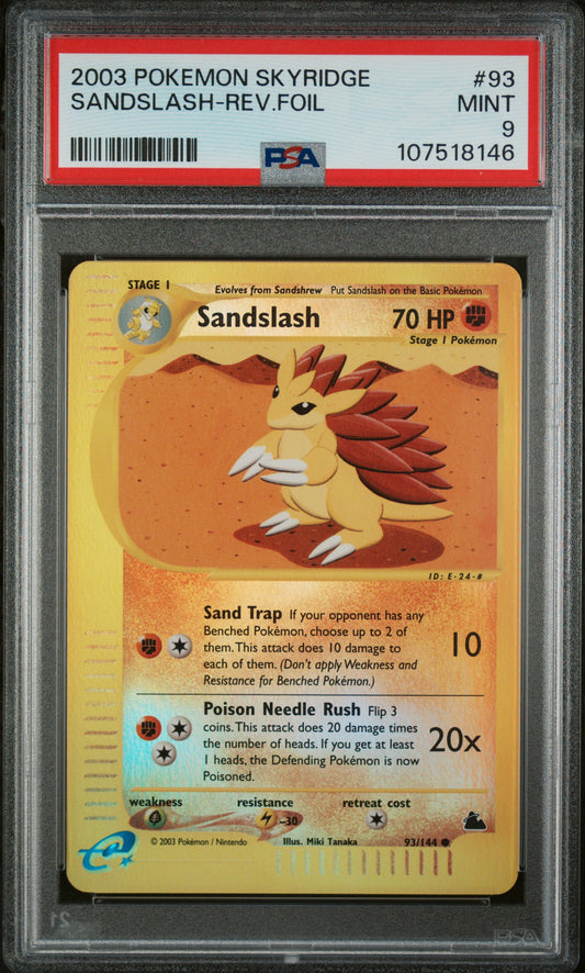 2003 Pokemon Skyridge #93 Sandslash-Rev.Foil PSA 9