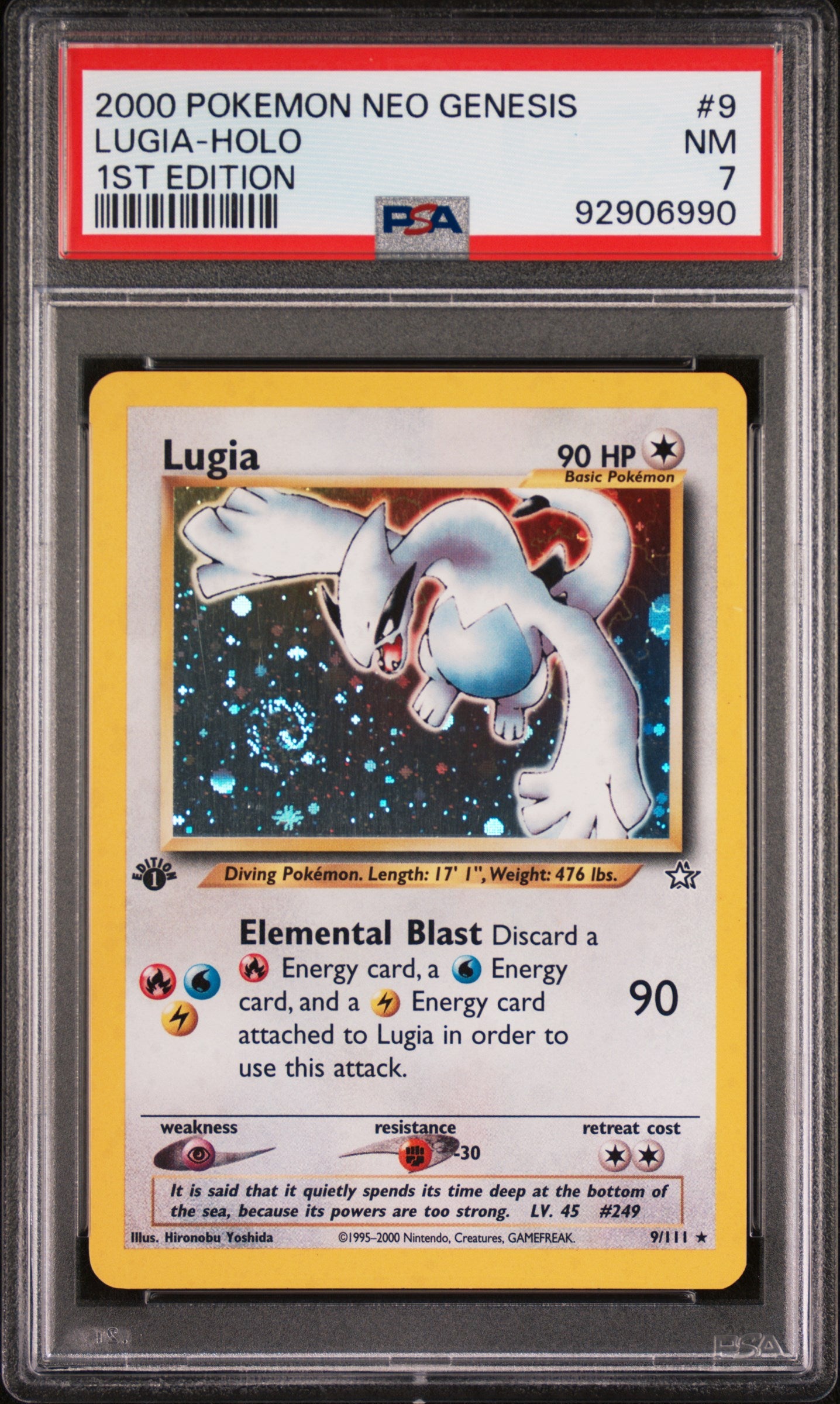 2000 Pokemon Neo Genesis 1st Edition #9 Lugia-Holo PSA 7