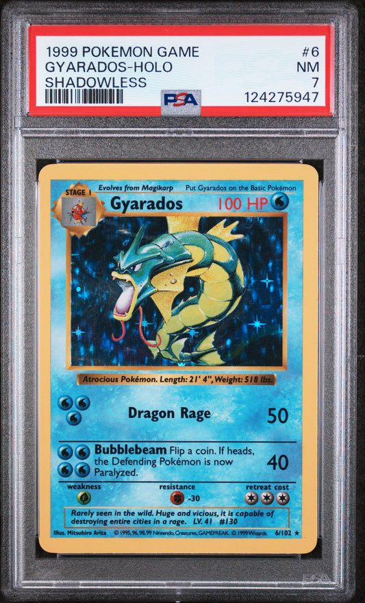 1999 Pokemon Game #6 Gyarados-Holo PSA 7